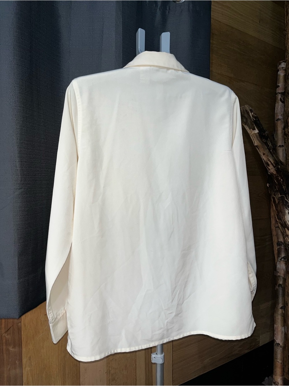 Basic Editions Cream Button-Up Blouse - Picture 6 of 7